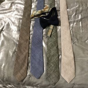 Set of 4 Apolis ties and 2 Goorin Bros bow ties